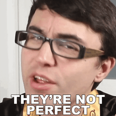 Man Wearing Glasses Saying Not Perfect GIF