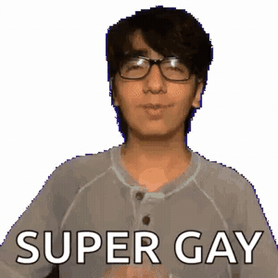 Man Wearing Glasses Saying Super Gay GIF