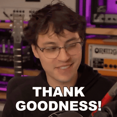 Man Wearing Glasses Saying Thank Goodness GIF