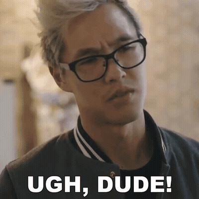 Man Wearing Glasses Saying Ugh Dude GIF