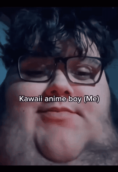 Man Wearing Glasses Says Kawaii Anime Boy GIF