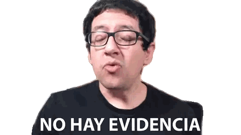 Man Wearing Glasses Says No Evidence Sticker