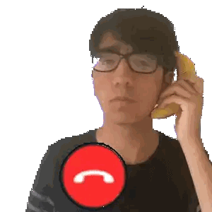 Man Wearing Glasses Talking On Phone Sticker