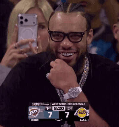 Man Wearing Glasses Watching Basketball GIF