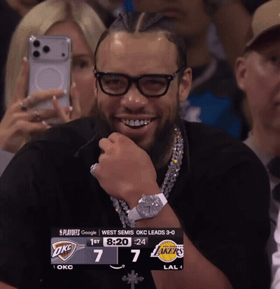Man Wearing Glasses Watching Basketball Game GIF