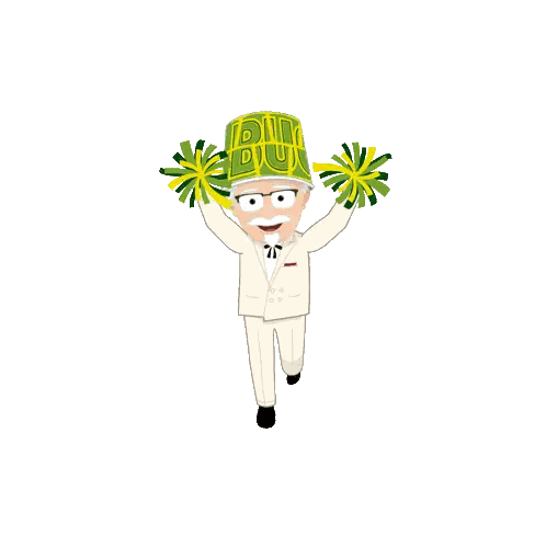 Man Wearing Green Bucket 'Bu' Hat Sticker