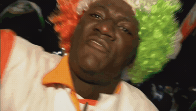 Man Wearing Green Wig GIF