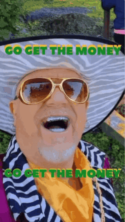 Man Wearing Hat And Sunglasses Saying Go Get The Money GIF