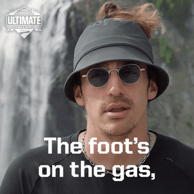 Man Wearing Hat And Sunglasses The Foot's On The Gas GIF
