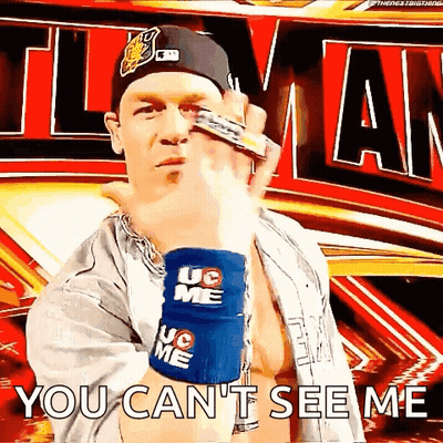 Man Wearing Hat And Wristbands With You Can't See Me GIF