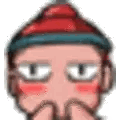 Man Wearing Hat Covering Nose Sticker