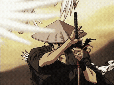 Man Wearing Hat Holding Sword GIF