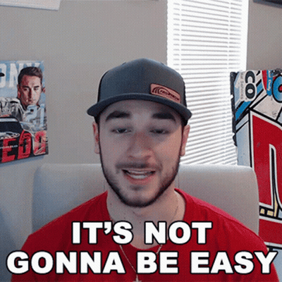 Man Wearing Hat Saying Not Gonna Be Easy GIF
