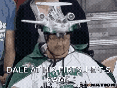 Man Wearing Hat With Airplane GIF