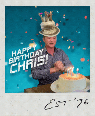 Man Wearing Hat With Birthday Cake GIF