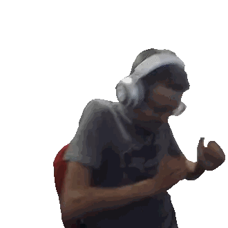 Man Wearing Headphones And 'Ban' Shirt Sticker
