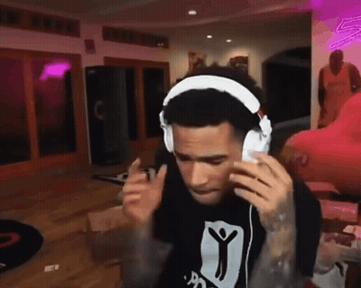 Man Wearing Headphones And Black Y Shirt GIF