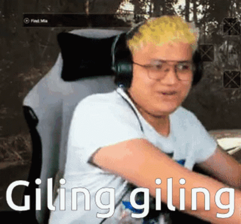Man Wearing Headphones And Glasses Sitting Giling Giling GIF
