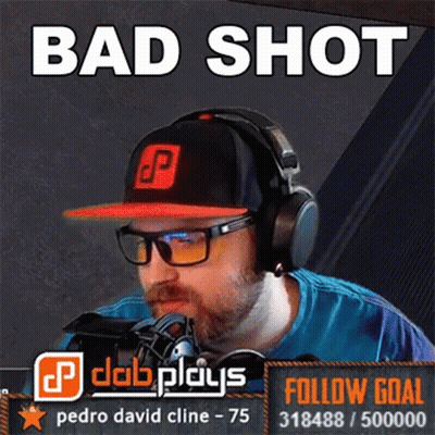 Man Wearing Headphones And Hat Saying Bad Shot GIF