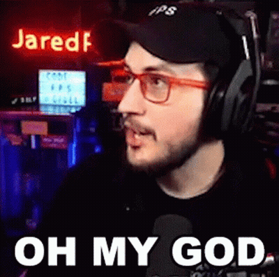 Man Wearing Headphones And Hat Saying Oh My God GIF