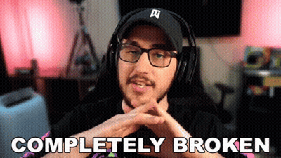 Man Wearing Headphones And Hat Says Completely Broken GIF