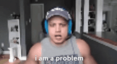 Man Wearing Headphones And Hat Says I Am A Problem GIF