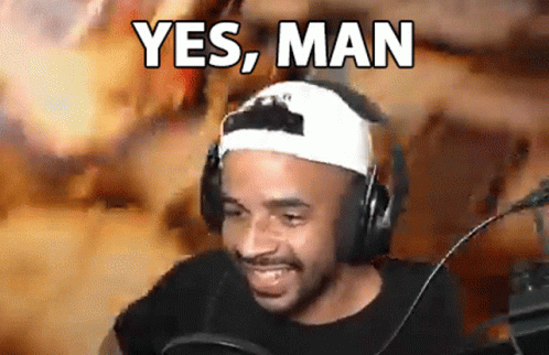 Man Wearing Headphones And Hat Smiling Yes GIF