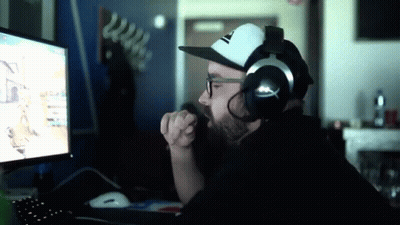Man Wearing Headphones And Hat With H GIF