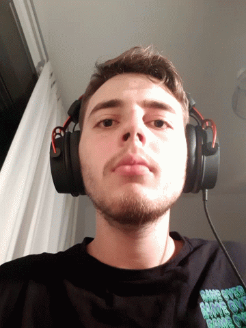 Man Wearing Headphones And I Love You Shirt GIF