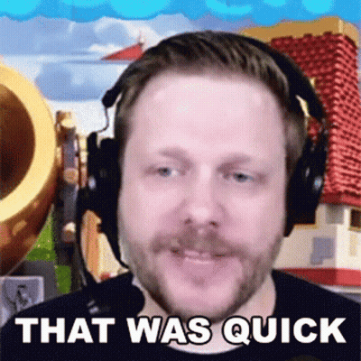 Man Wearing Headphones And Microphone That Was Quick GIF