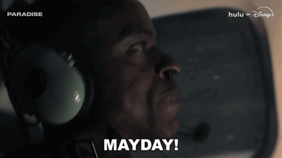 Man Wearing Headphones And Microphone With Mayday GIF