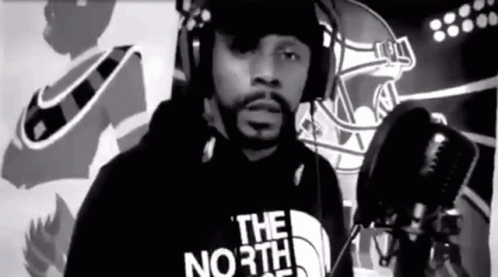 Man Wearing Headphones And North Face Shirt GIF