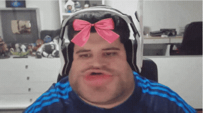 Man Wearing Headphones And Pink Bow GIF