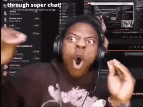 Man Wearing Headphones And Shirt Through Super Chat GIF