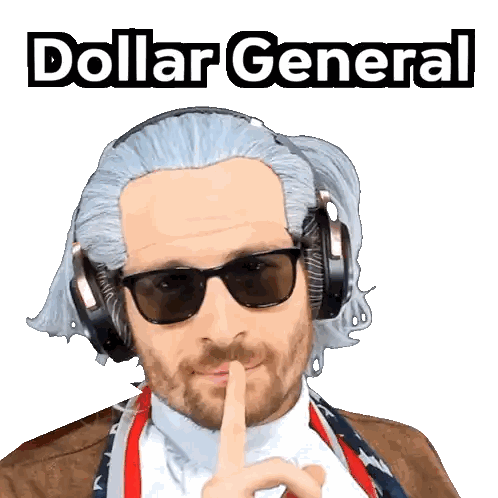Man Wearing Headphones And Sunglasses Shushing Sticker