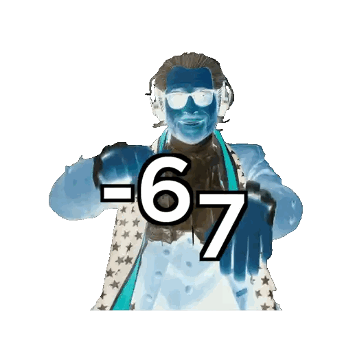Man Wearing Headphones And Sunglasses With -6 On Face Sticker