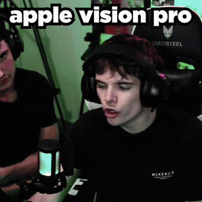 Man Wearing Headphones Apple Vision Pro GIF