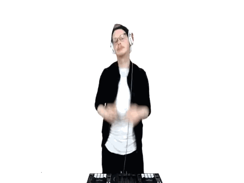 Man Wearing Headphones At DJ Mixer Sticker