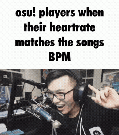 Man Wearing Headphones At Microphone Saying Osu Players Heartrate Matches Son GIF