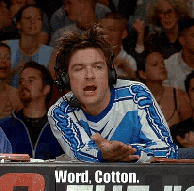Man Wearing Headphones Before Word Cotton Sign GIF