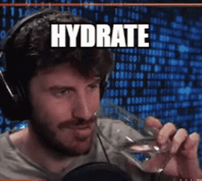 Man Wearing Headphones Drinking Water Hydrate GIF