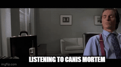 Man Wearing Headphones Listening To Canis Mortem GIF