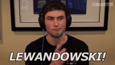 Man Wearing Headphones Making Peace Sign Says Lewandowski GIF