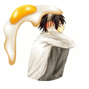 Man Wearing Headphones Next To Melting Egg Sticker