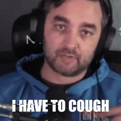 Man Wearing Headphones Saying I Have To Cough GIF