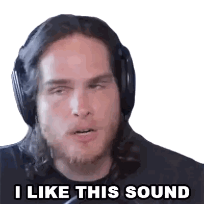 Man Wearing Headphones Saying I Like This Sound Sticker