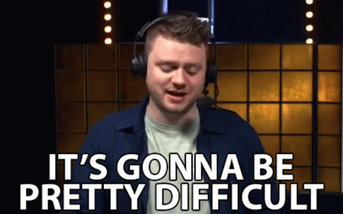 Man Wearing Headphones Saying It's Gonna Be Difficult GIF