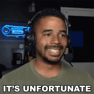 Man Wearing Headphones Saying It's Unfortunate GIF