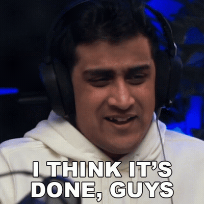 Man Wearing Headphones Saying Its Done GIF