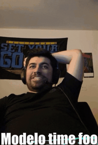 Man Wearing Headphones Saying Modelo Time Foo GIF